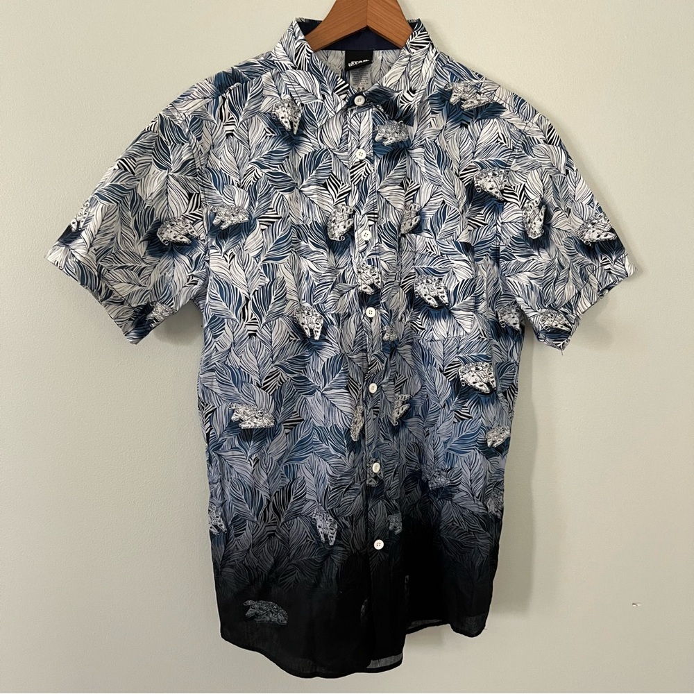 Star Wars Millenium Falcon Hawaiian Print Shirt • Blue/Black • Medium